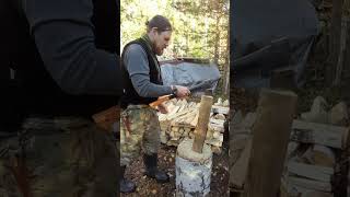 useful wood splitting trick [upl. by Drapehs]