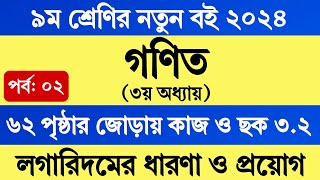 Class 9 Math 2024 Chapter 3 Page 62  ৯ম শ্রেণির গণিত ৩য় অধ্যায় লগারিদমের ধারণা ও প্রয়োগ ৬২ পৃষ্ঠা [upl. by Siraj]