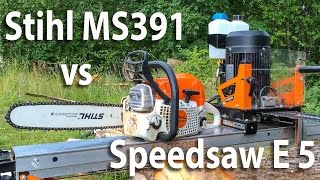 Race day Stihl MS391 vs Speedsaw E5 [upl. by Savihc454]