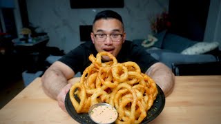 The Best ONION RING Recipe  You Dont Need Much Ingredients MUKBANG [upl. by Shawnee]