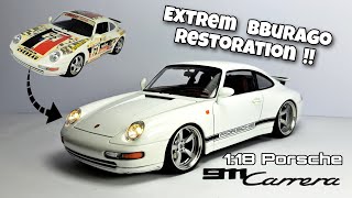 Bburago 118 Porsche 911 Carrera 993 Extreme Restoration [upl. by Sirromaj]