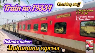 Train no 19334 bikaner indore Mahamana express Full journey  Mahamana express [upl. by Trisa977]