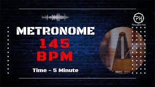 145 BPM Metronome  5 Minute [upl. by Iliam]