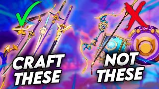 20 UPDATED Best Crafted Weapons Guide  Genshin Impact Crafted Weapon Tier List [upl. by Enajharas629]