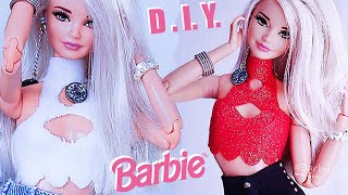 Barbie cropped DIY top Crafts [upl. by Jabez]