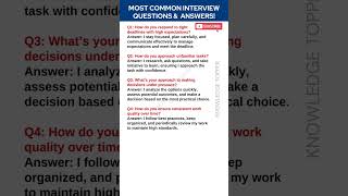 4 Most Important and Common Job Interview Questions and Answers [upl. by Airitak400]