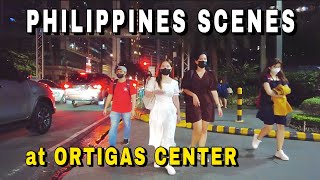 ORTIGAS CENTER at Night  Walking Tour Pasig Philippines 4K HD [upl. by Sukramaj578]