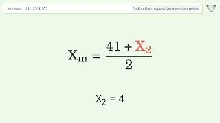 Find the midpoint between two points p1 412 and p2 457 StepbyStep Video Solution [upl. by Erehpotsirhc]