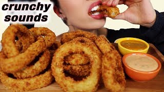 ASMR Eating Onion Rings no talking  crunchy sounds [upl. by Eelarual178]