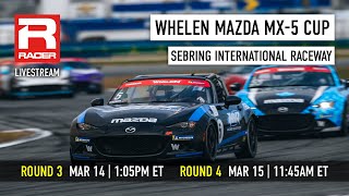 Mazda MX5 Cup 2024  Round 3  Sebring International Raceway  Livestream [upl. by Auqeenwahs937]