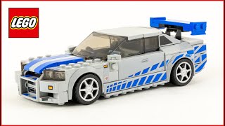 LEGO Speed Champions 76917 Nissan Skyline GTR R34 Speed Build for Collectors  Brick Builder [upl. by Sivra]