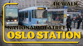 Nationaltheatret Station Olso Norway 4k Walk [upl. by Darn296]