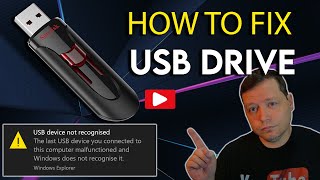 How to Fix USB Device Not Recognized  Restore USB Drive to Default Settings  Corrupted USB Drive [upl. by Ahsropal]