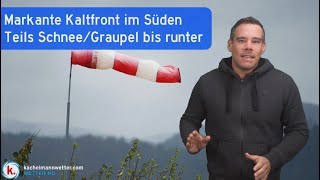 Kaltfront am Dienstag bringt Schneeschauer und GraupelGewitter [upl. by Milda359]