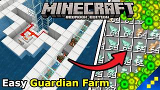 Easy STARTER GUARDIAN FARM for Minecraft Bedrock Tutorial [upl. by Xerxes]