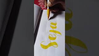 Sejal name Lettering art calligraphyforbeginners trending [upl. by Evalyn467]