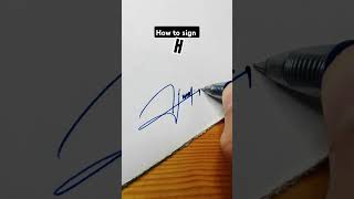 How to sign the letter H ❤️  how to improve your handwriting skills  beautiful signature style [upl. by Nimajnab]