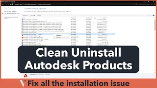 Clean Uninstall of Autodesk Product  Vigram Vasi [upl. by Eimmaj]