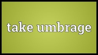 Take umbrage Meaning [upl. by Meurer]