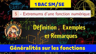 Extremums  Maximum et minimum — Fonctions — Généralités sur les fonctions — 1 BAC SMSE [upl. by Mellitz]