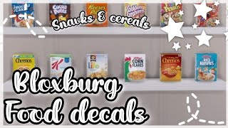 Bloxburg food decals  snacks  cereals  pantry  Aulevea [upl. by Llertrac]