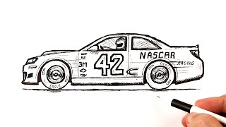 How to draw a NASCAR race car [upl. by Fawnia]