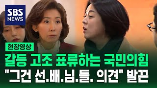 quot우리는 중진의힘 아냐quot 발끈한 배현진 의원국민의힘 당내 계파 갈등 고조 현장영상  SBS [upl. by Nilhtac]