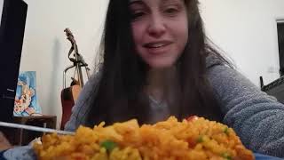 SPANIARD tries the english version of spanish food  Chicken prawn paella [upl. by Aysab]