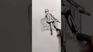 karma Akabane stickman speed drawing shorts drawing anime [upl. by Luamaj82]