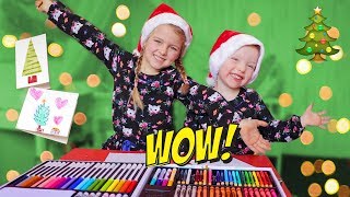 DIY Coole Kerstkaarten maken met de Crayola Kleurkoffer ♥DeZoeteZusjes♥ [upl. by Munsey]