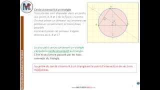 5ème  DROITES REMARQUABLES DU TRIANGLE  Cercle circonscrit [upl. by Anoy]