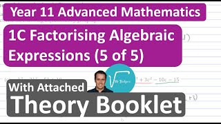 1C Factorising Algebraic Expressions 5 of 5 [upl. by Maude]