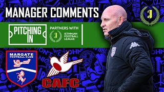 MANAGER COMMENTS LEAGUE19  CARSHALTON ATHLETIC FC H  9th December 2023 [upl. by Enirol]