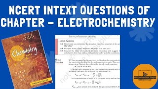 Intext Questions of chapter Electrochemistry from NCERT  Chemistry Class 12th  NEET  CBSE [upl. by Lacey382]