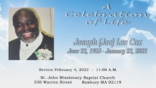 A Celebration of life Joseph Joe Lee Cox [upl. by Kaine993]