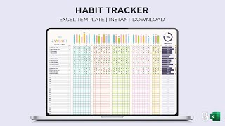 Habit Tracker  Excel Template [upl. by Hazlip191]