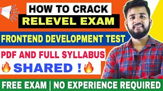 RELEVEL FRONTEND Development FULL SYLLABUS WITH RESOURCES  HOW TO CRACK RELEVEL EXAM [upl. by Aennil]