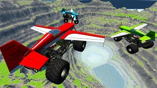 BeamNG drive  High Speed Airplane Monster Truck Jumps amp Crashes [upl. by Nomael]