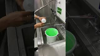 USPH practice Cleaning and Sanitizing with 3 buckets system procedure [upl. by Coffee]