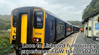 Looe to Liskeard ￼full journey experience FGW train 150219￼ [upl. by Rednasyl]