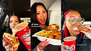 RAISING CANES TIKTOK MUKBANG COMPILATION RAISING CANES SAUCE 🤤🤤🤤 CRUNCHY SOUNDS 😩😩😩 [upl. by Sheline99]