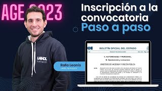 Inscripción paso a paso convocatoria AGE [upl. by Knick290]