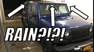 How is a Jeep Wrangler Soft Top in the Rain  Jeep Wrangler Unlimited in the Rain Noise [upl. by Mis]