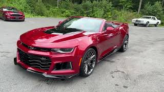 23 Camaro ZL1 Convertible 62 Supercharged V8 6 speed manual Radiant Red Tintcoat 700 miles [upl. by Assiar]