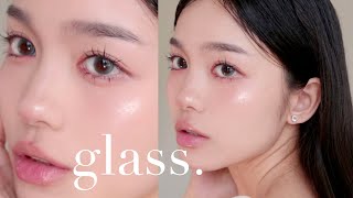 Dewy Glass Skin Makeup 🫧 grwm [upl. by Aznola]