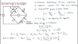 Schering Bridge  Unknown Capacitance  Electrical Instruments  EIM   Lec  51 [upl. by Tennos]