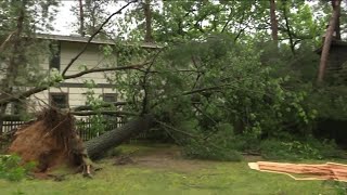 Very scary Tuesday storm damage covers Wautoma with debris downs dozens of trees [upl. by Hatch243]