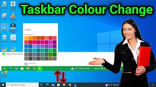 Laptop me Taskbar ka Color Kaise Change Kare  How to Change Taskbar color in windows 10 [upl. by Ahtanamas]