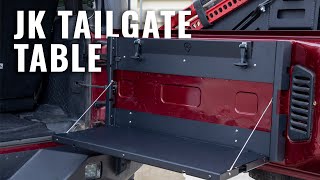 JK Wrangler Tailgate Table Install [upl. by Pussej121]