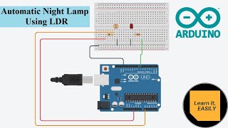 Automatic Night Lamp using LDR  Tinkercad  Beginner Arduino Project 1 [upl. by Hesketh806]